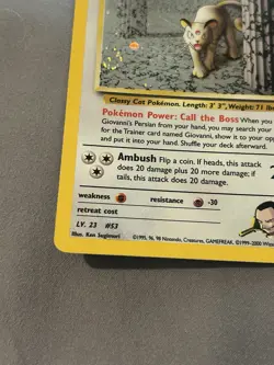 Pokemon TCG Giovanni's Persian 8/132 Gym Challenge Holo Rare 2 slight creases - Image 4