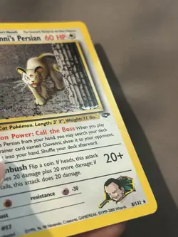 Pokemon TCG Giovanni's Persian 8/132 Gym Challenge Holo Rare 2 slight creases - Image 5
