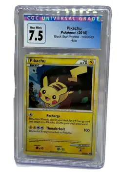 CGC 7.5 Pikachu HGSS03 Black Star Promo Pokemon TCG NM+ Holo - Image 1