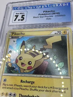 CGC 7.5 Pikachu HGSS03 Black Star Promo Pokemon TCG NM+ Holo - Image 2