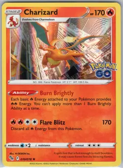 Charizard 010/078 Holo Rare Pokemon GO Pokemon NM Inc. - Image 1