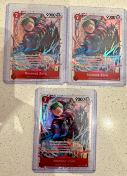 3 x Roronoa Zoro EB04-007 SR ENGLISH OP15 - One Piece TCG - Mint Pack Fresh - Image 1