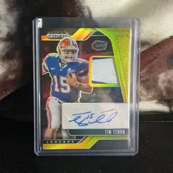 2025 Panini Prizm Draft Picks Tim Tebow Florida Gators Gold Prizm Auto Patch /10 - Image 1