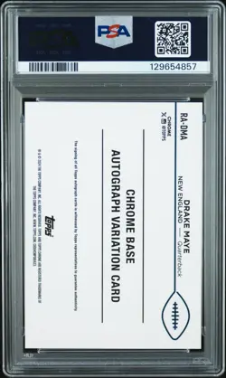 2024 Topps Chrome - Drake Maye RC Auto Orange Geometric /25 PSA 9 Auto 10 - Image 2