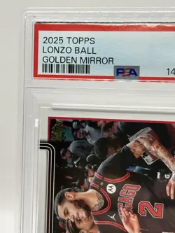 2025-26 Topps Basketball Lonzo Ball Golden Mirror SSP #39 Chicago Pop 1 PSA 10 - Image 5