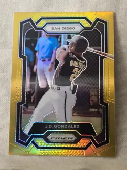 J.D. Gonzalez, Padres/Rays, 2024 Panini Prizm Gold #'d/10 #111🇬 - Image 2
