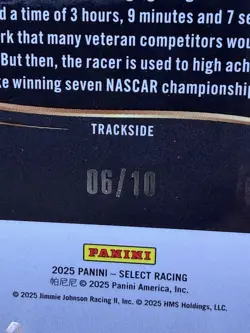 2025 Panini Select - Trackside Jimmie Johnson #255 Gold Flash Prizm /10 - Image 3