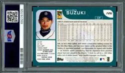 Ichiro Suzuki Signed 2001 Topps RC #726 Mariners PSA 9 Auto GM 10 PSA/DNA - Image 2