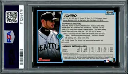 Ichiro Suzuki Auto 2001 Bowman Draft Picks RC 84 Mariners PSA 7 Sig 10 PSA/DNA - Image 2