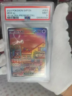 2023 POKEMON SVP EN-SV PROMO 151 ULTRA-PREMIUM COLLECTION #053 MEW EX PSA 9! - Image 1