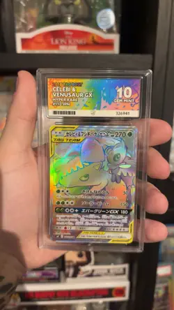 Celebi & Venusaur GX Team Up 110/095 Hyper Rare Ace 10 - Image 3
