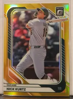 2026 Donruss Optic Baseball NICK KURTZ True Gold 7/10 #77 Athletics - Image 1