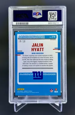 2023 Donruss Jalin Hyatt Optic Preview Rated Rookie Gold Ice /10 Giants PSA 10 - Image 2