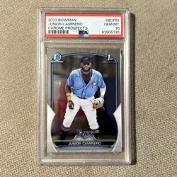 JUNIOR CAMINERO 2023 Bowman Chrome 1st Prospects PSA 10 BCP-61 - Image 1