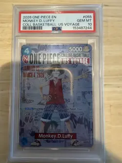 2026 One Piece EN College Basketball US Voyage #055 Monkey D Luffy PSA 10 - Image 1