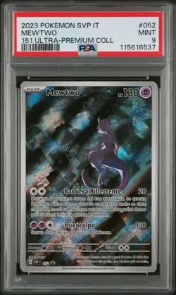 Pokemon PSA 9 Mewtwo #052 151 Ultra Premium Collection Promo 2023 Italiano - Image 2