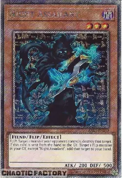 YUGIOH RA03-EN139 Night Assailant Platinum Secret Rare 1st Edition NM - Image 1