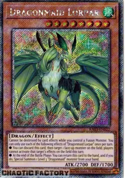 YUGIOH RA03-EN022 Dragonmaid Lorpar Platinum Secret Rare 1st Edition NM - Image 1