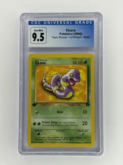 CGC 9.5 GEM MINT 10 Ekans 1st Edition Team Rocket 56/82 Pokemon 2000 Non-Holo - Image 1