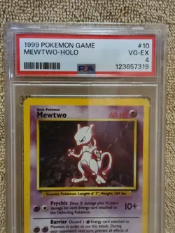 1999 Pokemon Game MEWTWO-Holo #10 - VG-EX - PSA 4 - Image 4