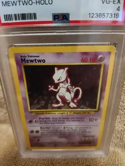 1999 Pokemon Game MEWTWO-Holo #10 - VG-EX - PSA 4 - Image 5