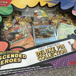 Pokemon TCG Mega Evolution Ascended Heroes First Partners Deluxe Pin Collection - Image 2