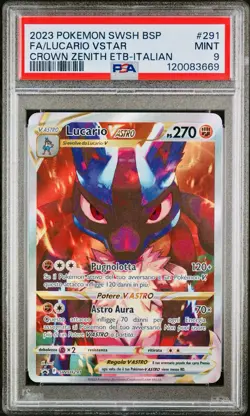 POKEMON PSA 9 LUCARIO VASTRO FULL ART SWSH291 PROMO ZENIT REGALE ITALIANO 2023! - Image 1