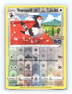 Tranquill Reverse Holo 062/078 Pokemon GO Common NM - Image 1