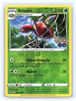 Ariados Reverse Holo 007/078 Pokemon GO Uncommon NM - Image 1