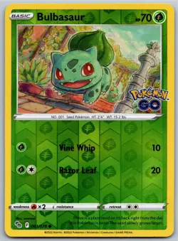 Bulbasaur Reverse Holo 001/078 Pokemon GO Common NM - Image 1