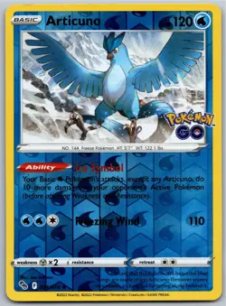 Articuno Reverse Holo 024/078 Pokemon GO Holo Rare NM - Image 1