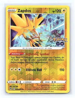 Zapdos Reverse Holo 029/078 Pokemon GO Holo Rare NM - Image 1