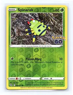 Spinarak Reverse Holo 006/078 Pokemon GO Common NM - Image 1
