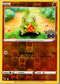Larvitar Reverse Holo 037/078 Pokemon GO Common NM - Image 1