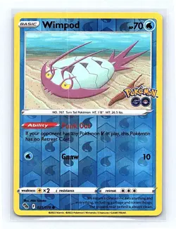 Wimpod Reverse Holo 025/078 Pokemon GO Common NM - Image 1