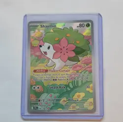 Pokemon TCG Shaymin 185/182 SV10 Illustration Rare Holo English - Image 1