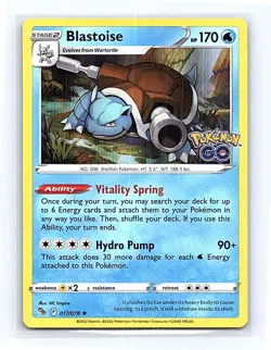 Blastoise Holo 017/078 Pokemon GO Holo Rare NM - Image 1