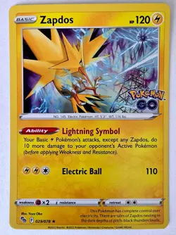 Zapdos Holo 029/078 Pokemon GO Holo Rare NM - Image 1