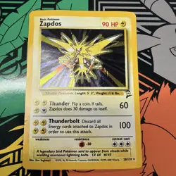 Zapdos 020/130 Base Set 2 Holo HP/DMG Authentic Pokemon Card - Image 1