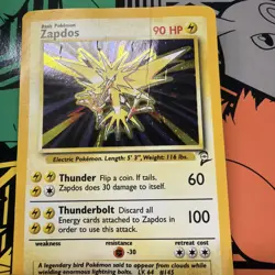 Zapdos 020/130 Base Set 2 Holo HP/DMG Authentic Pokemon Card - Image 2