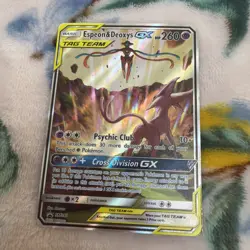 Espeon & Deoxys GX SM240 Tag Team Promo BSP Power Collection Pokemon - Image 1