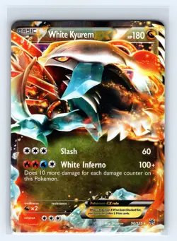 White Kyurem EX 96/135 Ultra Rare 2012 Pokemon Black & White Plasma Storm NM - Image 1