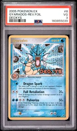 2005 Pokemon EX Deoxys Gyarados #8 Reverse Foil Stamped Rare PSA 3 VG - Image 1