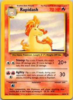 Rapidash 44/64 Uncommon Jungle Pokemon Unlimited Near Mint - Image 1