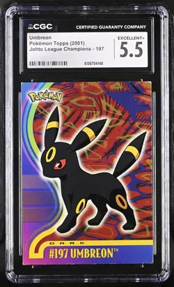 CGC 5.5 Umbreon 2001 Johto League Champions Topps 197 Pokemon Card - Image 1