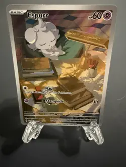 ESPURR 95/88 The Napping Cutie. Pokemon Holo Illustration Rare Perfect Order NM - Image 1