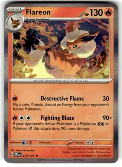 Flareon 013/131 Holo Rare Prismatic Evolutions Pokemon Holo NM - Image 1
