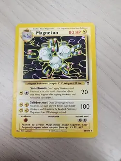 Pokemon Magneton Fossil Holo Rare Unlimited English 1999 80 HP 11/62 WOTC Card - Image 1