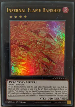 YuGiOh Infernal Flame Banshee Ultra Rare 1st Edition AGOV-EN043 - Image 1