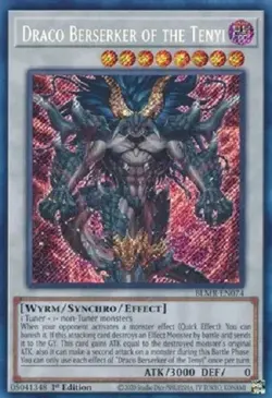 Draco Berserker of the Tenyi BLMR-EN074 Secret Rare Yugioh Monstrous Revenge - Image 1